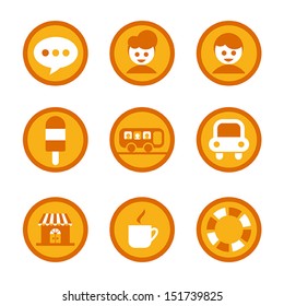 set of flat icon, vector
