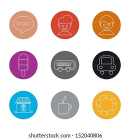 set of flat icon, vector