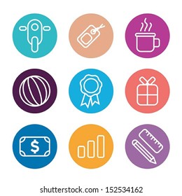 set of flat icon, vector