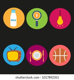 set flat icons