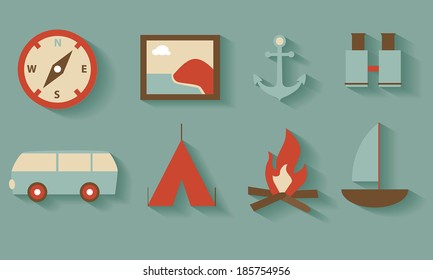 Set of flat icons
