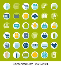 Set of flat icons