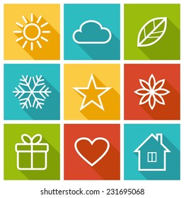 Set of flat icons