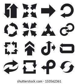 Set of flat icons about arrows