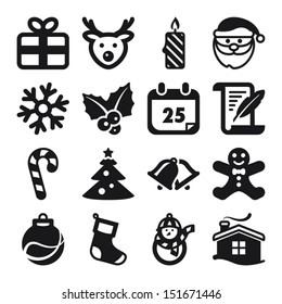 Set of flat icons about Christmas