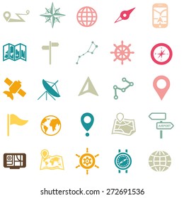 set of flat icons, about navigation