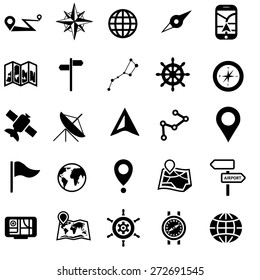 set of flat icons, about navigation