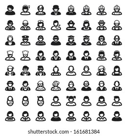 Set of flat icons about people. Avatar