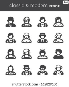 Set of flat icons about people. Classic and modern style