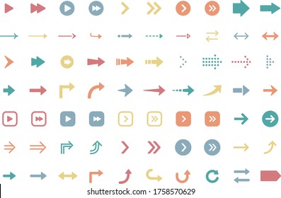 Conjunto de iconos planos de flechas
