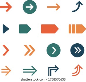 Conjunto de iconos planos de flechas