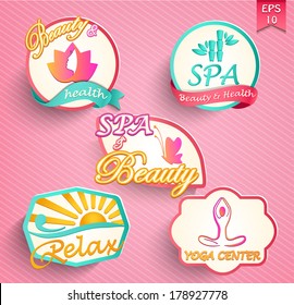 Set of flat icons for beauty, spa and fashion.