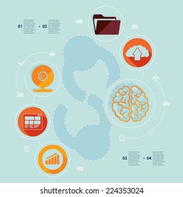 Set of flat icons. Business concept