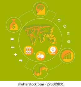 Set of flat icons. Business concept