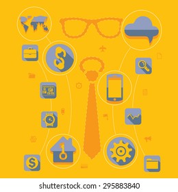 Set of flat icons. Business concept