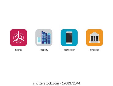 Set of flat icons. Business graphic design vector illustration