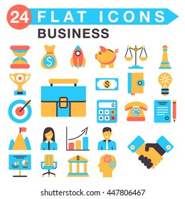 Set flat icons. Business idea, brainstorming, strategy, credit, start up, planning, financial analysis, development, monitoring. Set for mobile web, app, interface design. Vector EPS10.							
