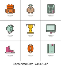 Set of flat icons Education. Teacher Appreciation. Ideal for your business presentations.