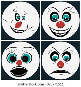 Set flat icons emoticon, EPS8 - vector graphics.