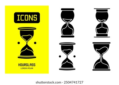 Conjunto de iconos planos de reloj de arena. Diseño de Vector para negocios y stock.