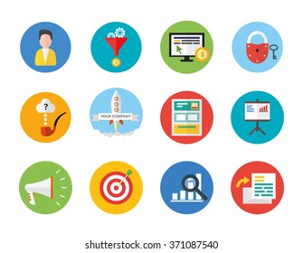 Set of flat icons - internet business concept.