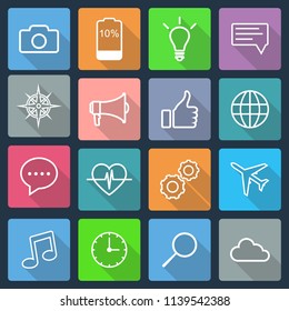 Set of flat icons for mobile app and web