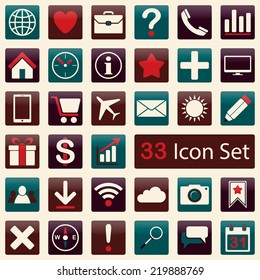 Set of flat icons for mobile app and web design
