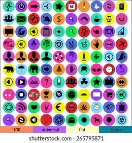Set of flat icons for mobile app and web