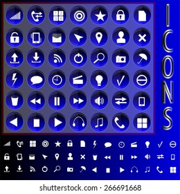 Set of flat icons for mobile app and web