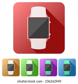 Set flat icons of Original design smart watch. Vector Illustration on white background.