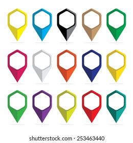 Set of flat icons with shadow vector illustration eps10 : Pointer icons.