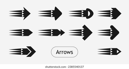 Set of flat icons, signs, arrow symbols for interface design, web design, applications, presentations and much more