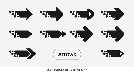 Set of flat icons, signs, arrow symbols for interface design, web design, applications, presentations and much more