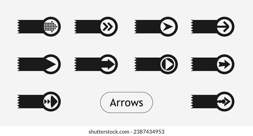 Set of flat icons, signs, arrow symbols for interface design, web design, applications, presentations and much more