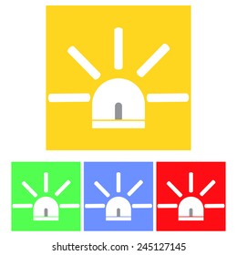 A set of flat icons siren