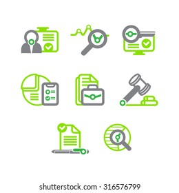 a set of flat icons for the site or application on the subject of business