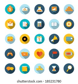  Set of Flat Icons Vector Illustration