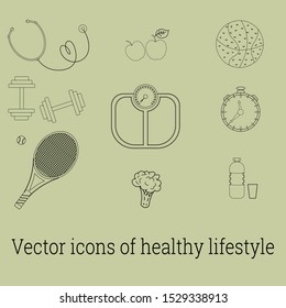 A set of flat icons, vector illustrations on the theme of a healthy lifestyle for advertising on the site. Infographics on healthy eating and active lifestyle for designers.16-15