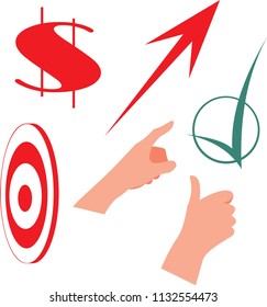 Set of flat icons for web design. Isolated on white. Business and finance