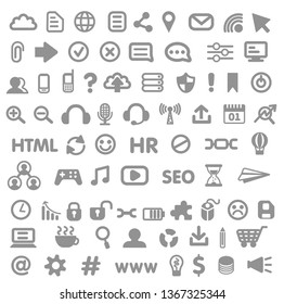 Set of flat icons, web design, internet, communication