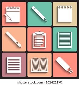 Set of flat icons for web and mobile. Vector design