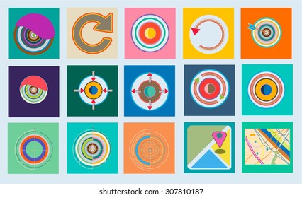 Set of flat icons for web sites, internet, interface design, mobile applications business.