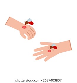 Conjunto Ilustración plana de la malaria