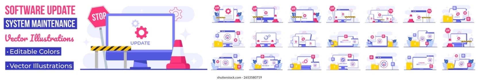  Set of flat illustrations of email marketing concepts, Online business strategy, Advertising, Email newsletter, messaging, Marketing materials 