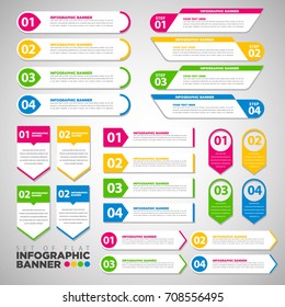 Set of flat Infographic banner vector design