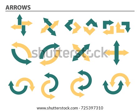 Set of flat infographics arrows.