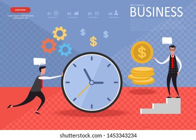 Set of flat infographics for business, data analysis landing page template charts and analyzing statistics, ideas for business