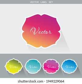 Set of flat labels. Paper tags, promotion banners or discounts.