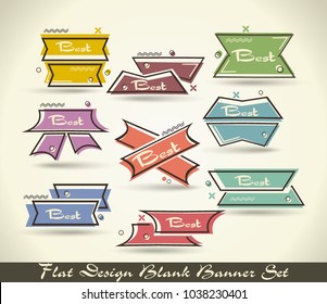 Set of flat labels. Paper tags,promotion  banners or discounts.