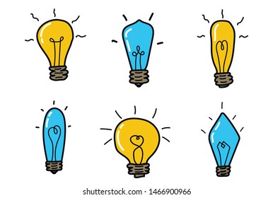 Set of flat lamps. vector illustration. Various forms of lamp design